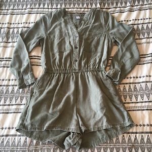 Olive Long Sleeve Romper